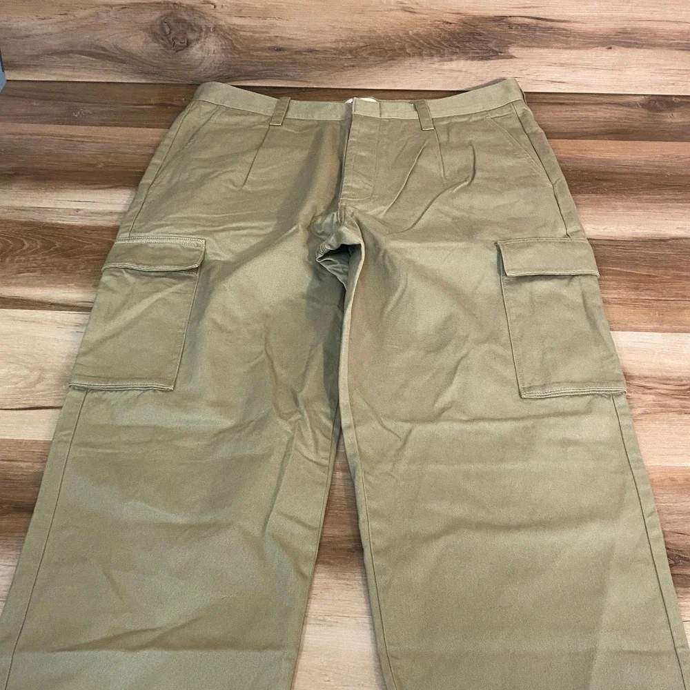 Madewell‎ Mens Cargo Pants Olive Green Khaki 100% Cotton Size 36x32